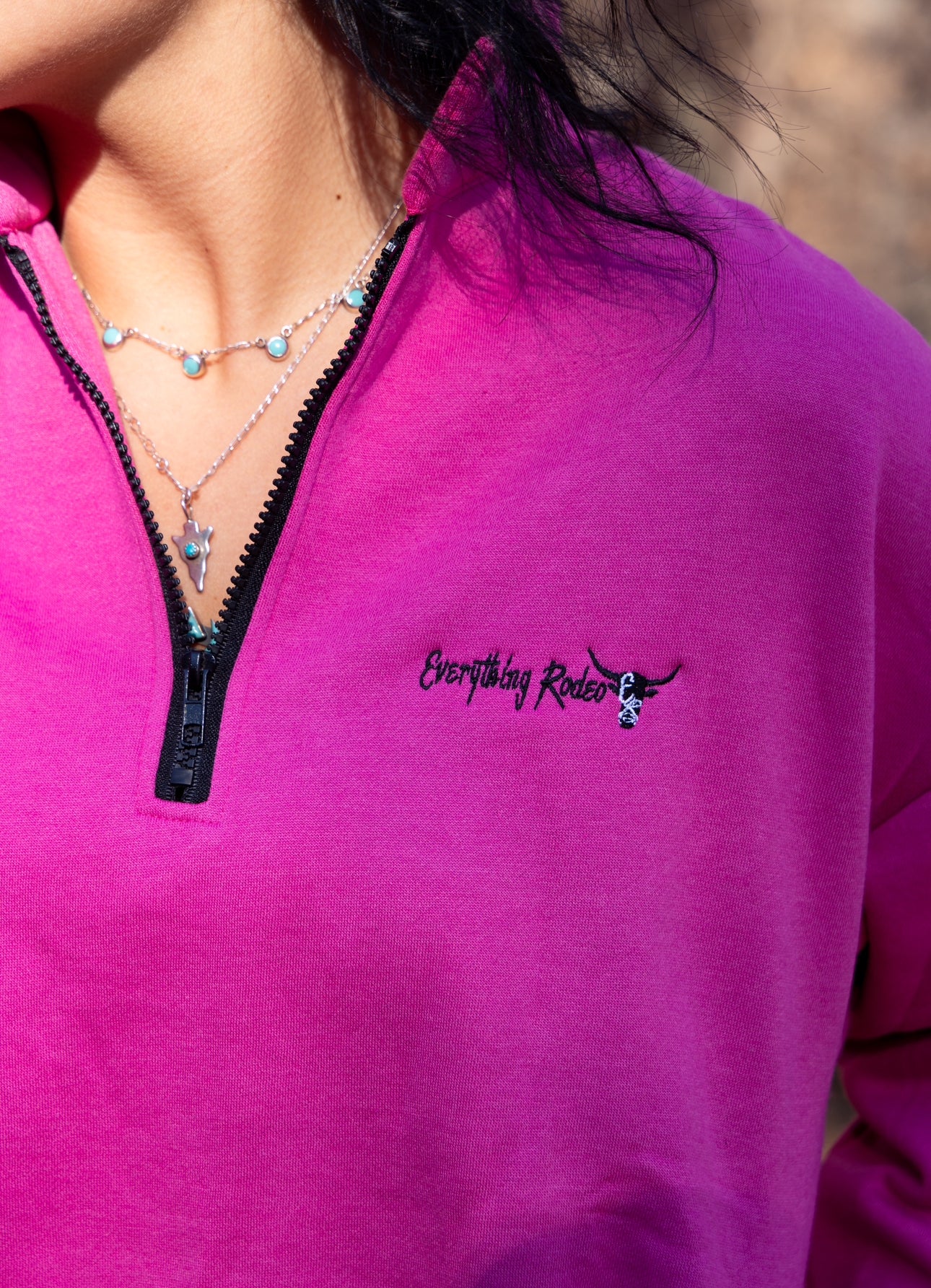Ladies PINK Quarter Zip