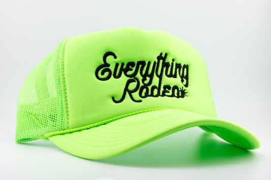 NEON GREEN ER SPUR LOGO TRUCKER HAT