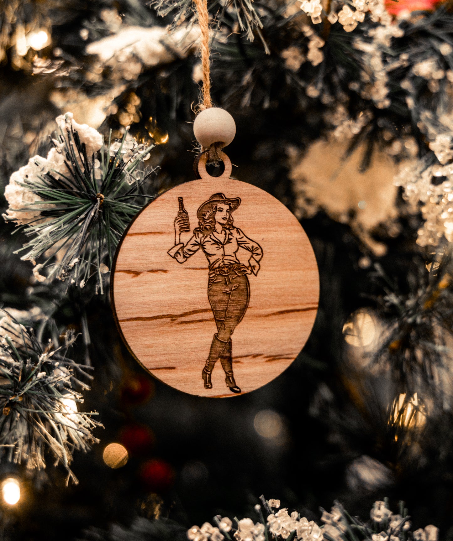 CHEERS TO A COWGIRL CHRISTMAS ORNAMENT