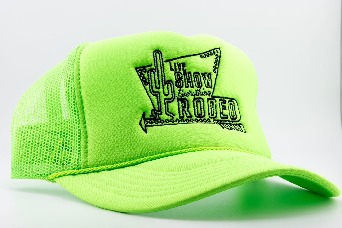 NEON GREEN MOTEL SIGN TRUCKER HAT