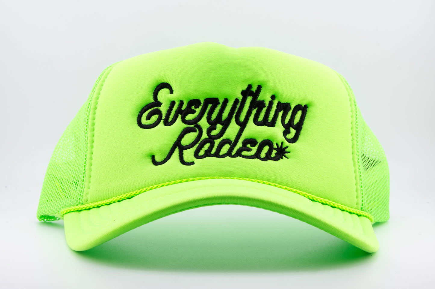 NEON GREEN ER SPUR LOGO TRUCKER HAT