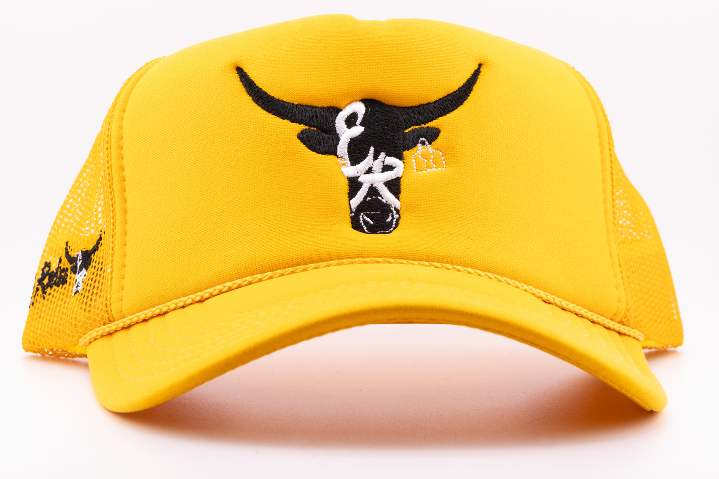 ORANGE STEER HEAD LOGO TRUCKER HAT