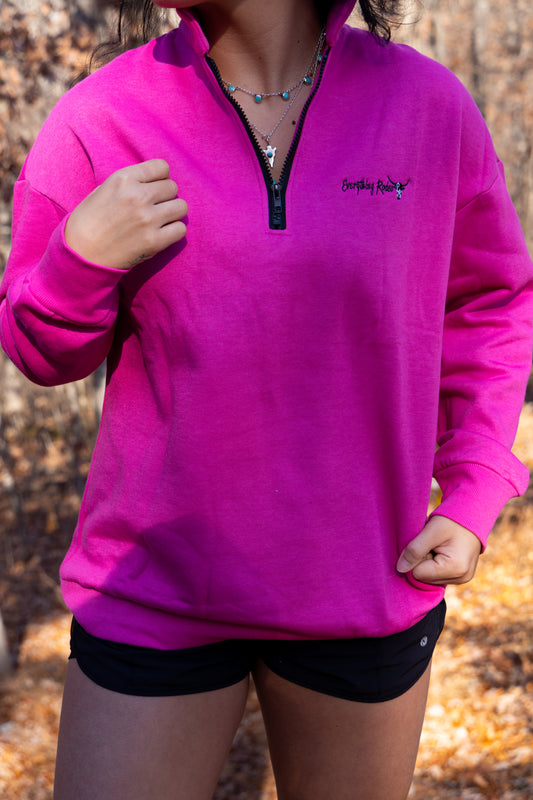 Ladies PINK Quarter Zip