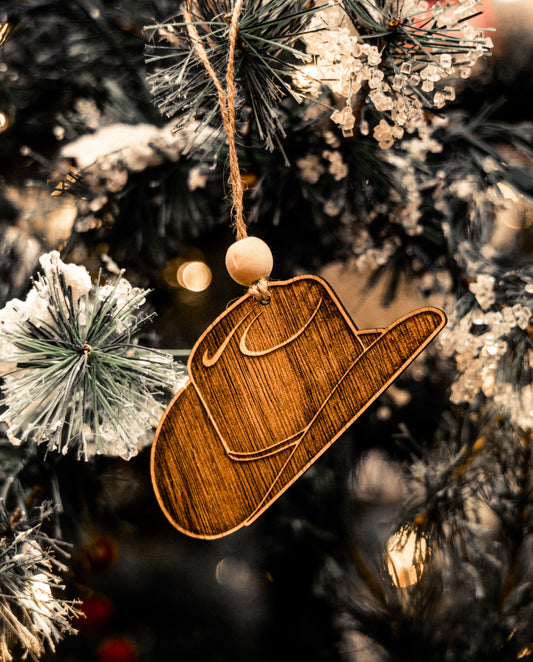 COWBOY HAT CHRISTMAS ORNAMENT