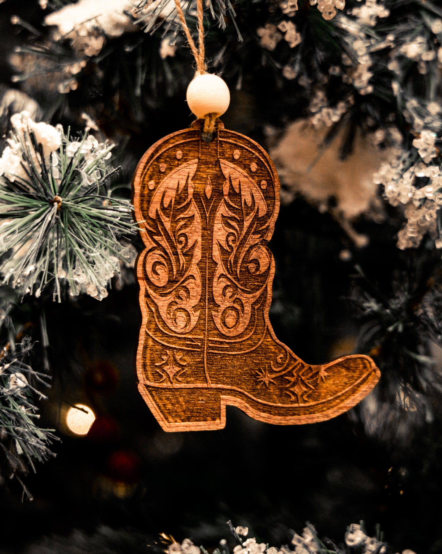 COWBOY BOOT CHRISTMAS ORNAMENT