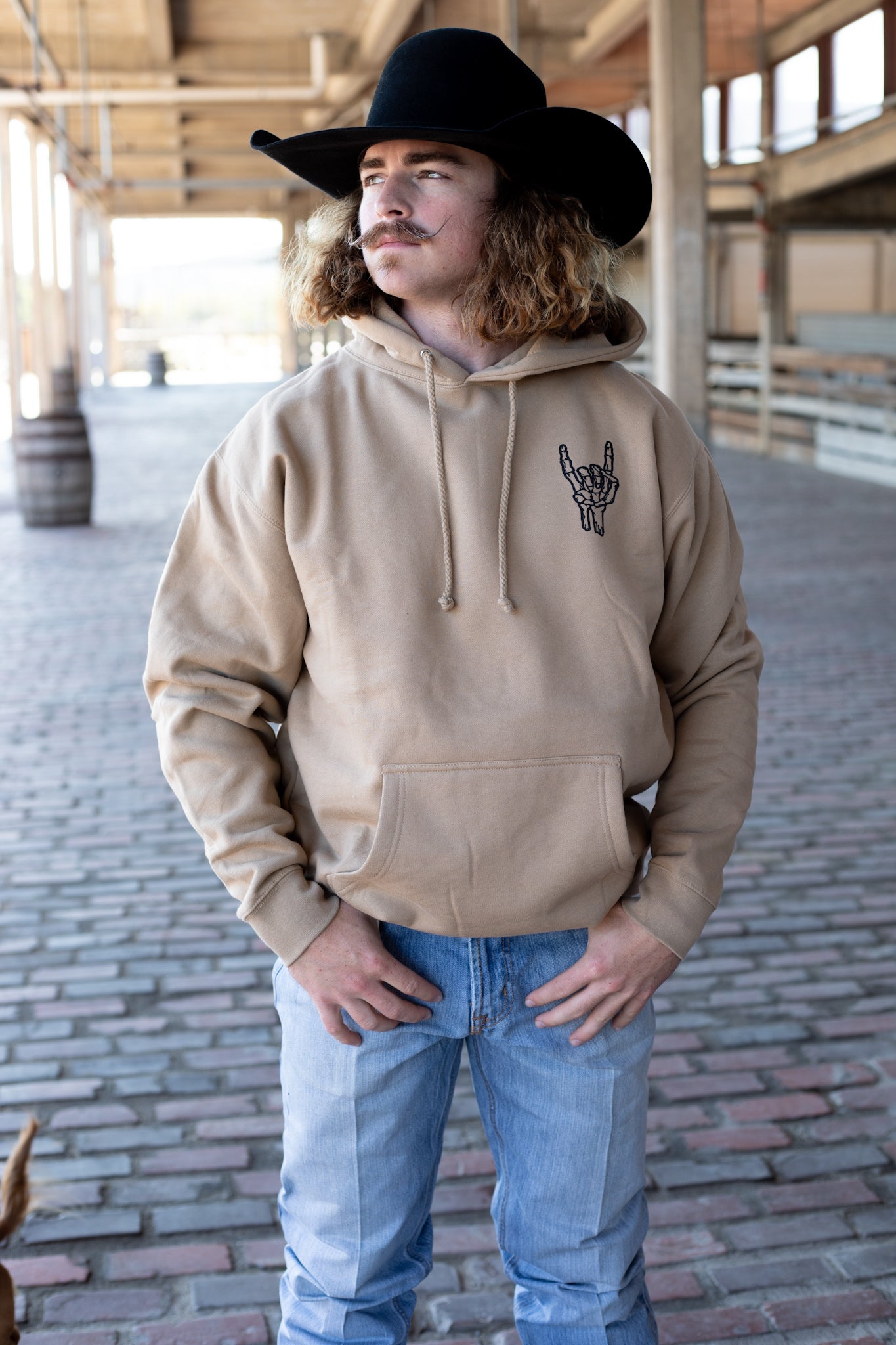 TAN ER SKELETON HOODIE