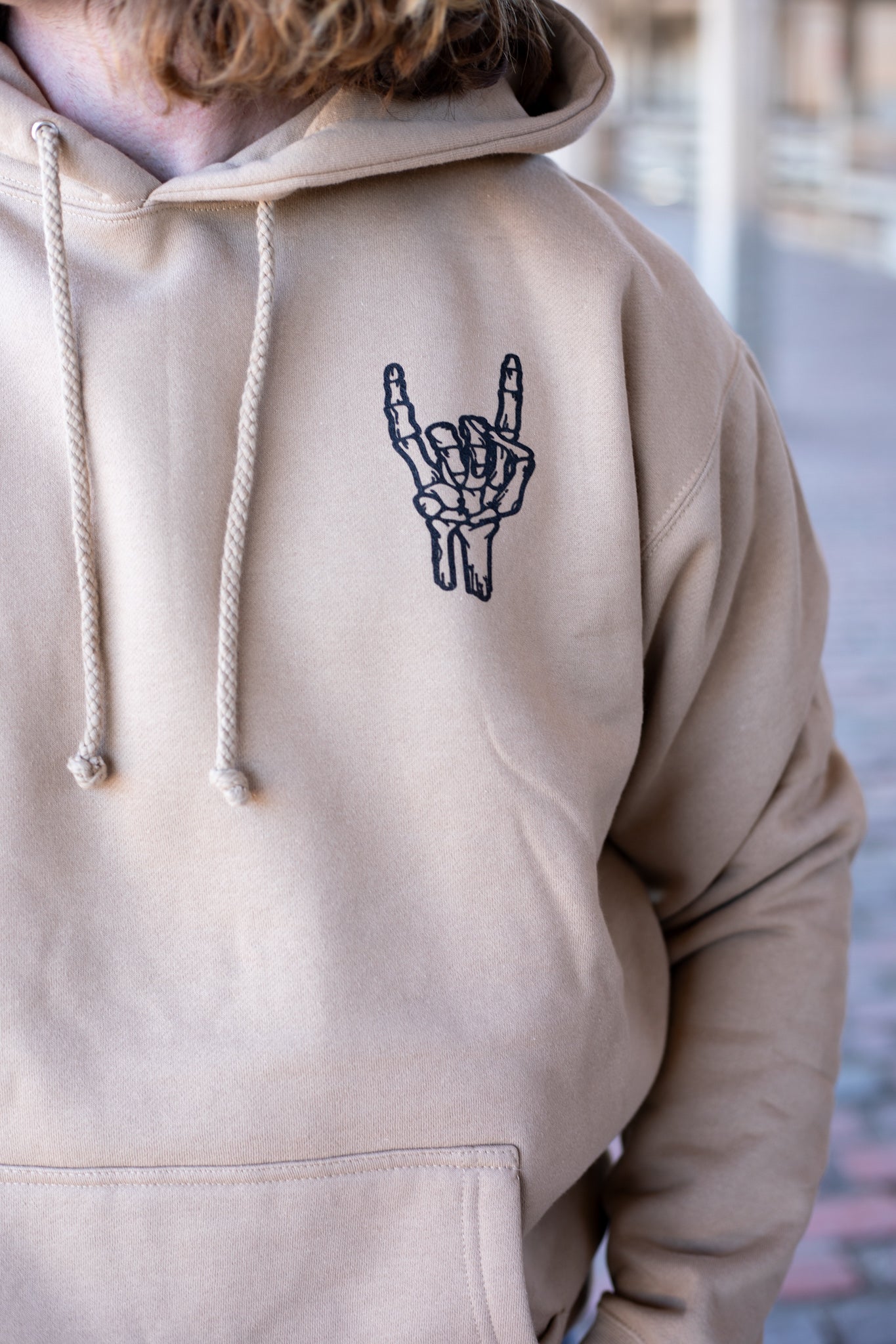 TAN ER SKELETON HOODIE