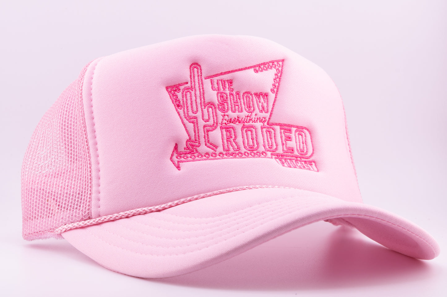 PINK MONOCHROME MOTEL SIGN TRUCKER HAT